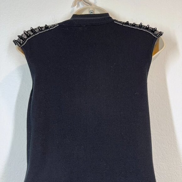 Vintage Marciano Black Dress Beaded Mini Retro Small - Picture 5 of 12